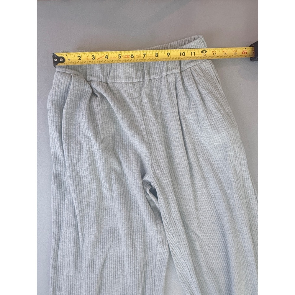 Bohme Ribbed Knit Wide Leg Lounge Pants Heather Gray Small - Picture 2 of 6